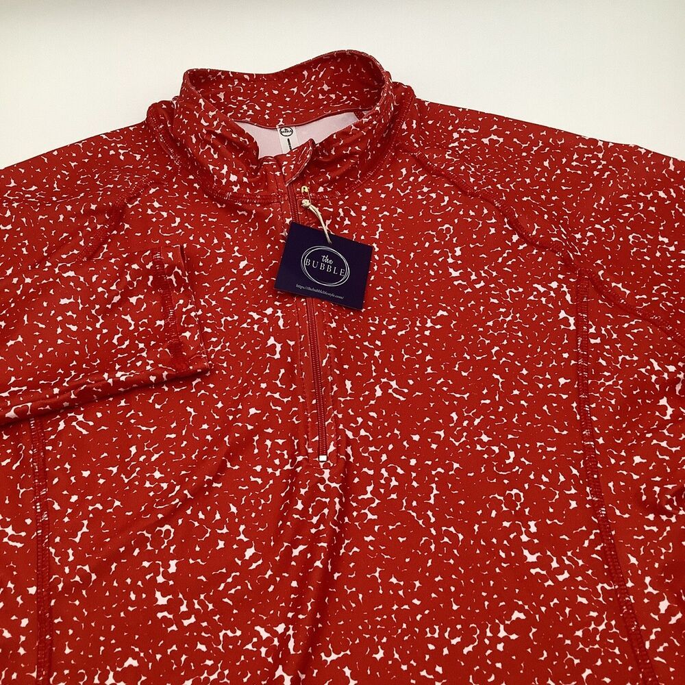 The Bubble‎ Womens Hamilton Long Sleeve 1/2 Zip Top Red Size Medium NWT